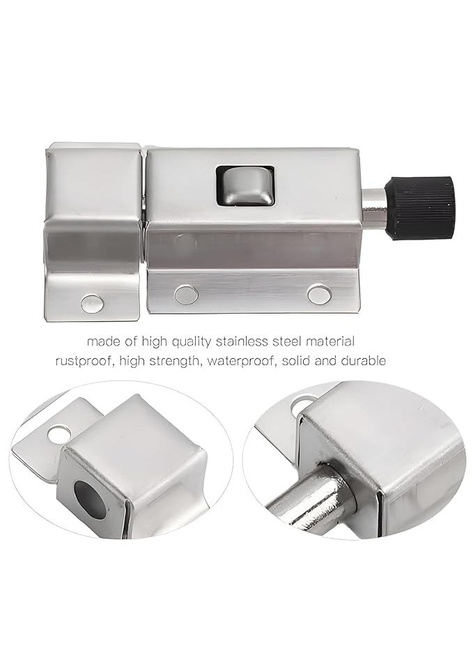 Shrux - Shrux Spring Door Lock Slide Door Lock Bolt Latch Safety Automatic Spring Barrel Door Lock with Screws for Gate WindowHeavy Stainless Steel Material Door and Window Safety Security Spring Lock - Image 1