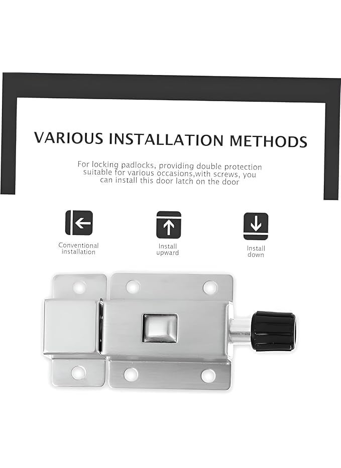 Shrux - Shrux Spring Door Lock Slide Door Lock Bolt Latch Safety Automatic Spring Barrel Door Lock with Screws for Gate WindowHeavy Stainless Steel Material Door and Window Safety Security Spring Lock - Image 1
