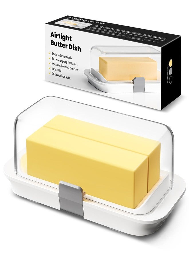 Pisol Large Butter Dish with Lid for Countertop and Fridge Refrigerator Door Shelf, Airtight 250g Butter Keeper for East Coast/West Coast/European/Kerrygold Butter/French Butter/Cream Cheese - Image 1