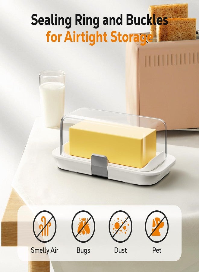 Pisol Large Butter Dish with Lid for Countertop and Fridge Refrigerator Door Shelf, Airtight 250g Butter Keeper for East Coast/West Coast/European/Kerrygold Butter/French Butter/Cream Cheese - Image 5