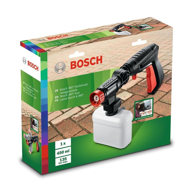 BOSCH 360 Degree High Pressure Washer Gun, 360° Joint Gun, Max Pressure 140 Bar, Variable Nozzle & High-Pressure Detergent Nozzle, Heavy-Duty Cleaning, Accessory for Aquatak Pressure washers, 0.50 Kg - Image 2