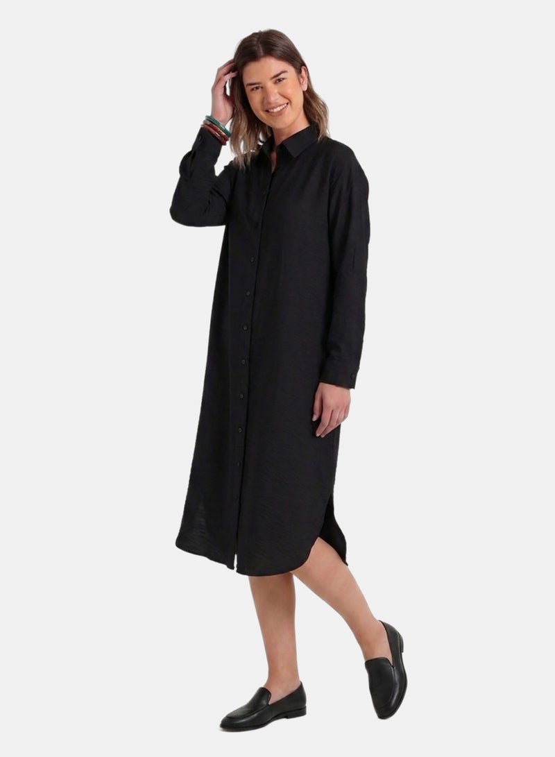 Carina Relaxed Textured Shirt Dress - Image 1