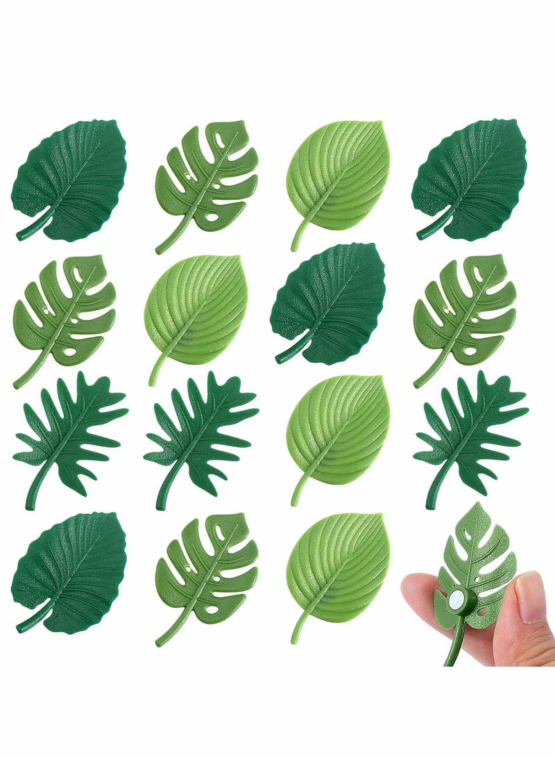 Captaintech Monstera Plant Fridge Magnets 16 Pieces Mini Tropical Leaves Refrigerator Cute for Locker Home Office Decor - Image 1