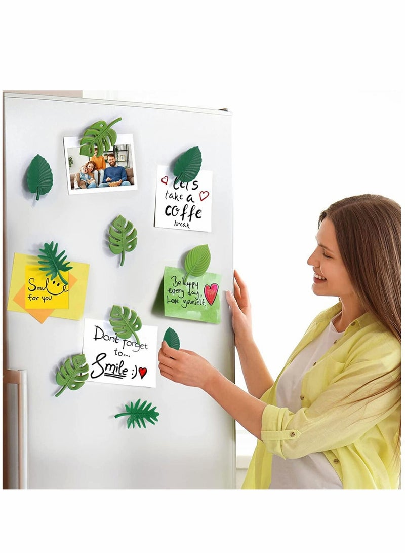 Captaintech Monstera Plant Fridge Magnets 16 Pieces Mini Tropical Leaves Refrigerator Cute for Locker Home Office Decor - Image 2