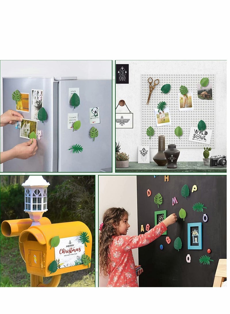 Captaintech Monstera Plant Fridge Magnets 16 Pieces Mini Tropical Leaves Refrigerator Cute for Locker Home Office Decor - Image 5