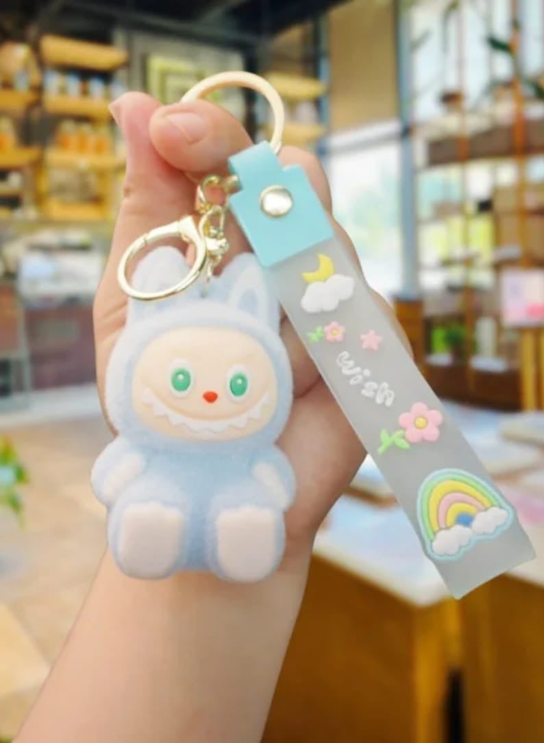LABUBU Keychain For Women And Girls, Cute Labubu Doll Wristlet Accessories For Backpack Handbag Car Keys - Image 2