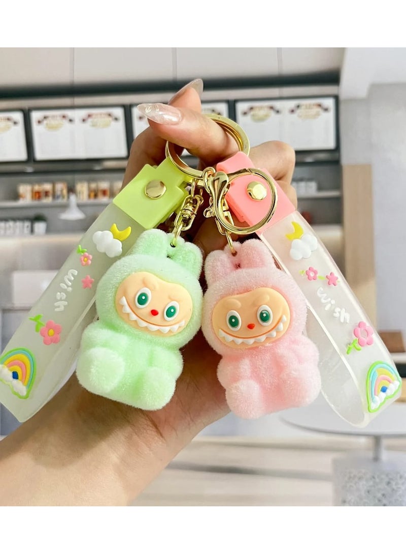 LABUBU Keychain For Women And Girls, Cute Labubu Doll Wristlet Accessories For Backpack Handbag Car Keys - Image 4