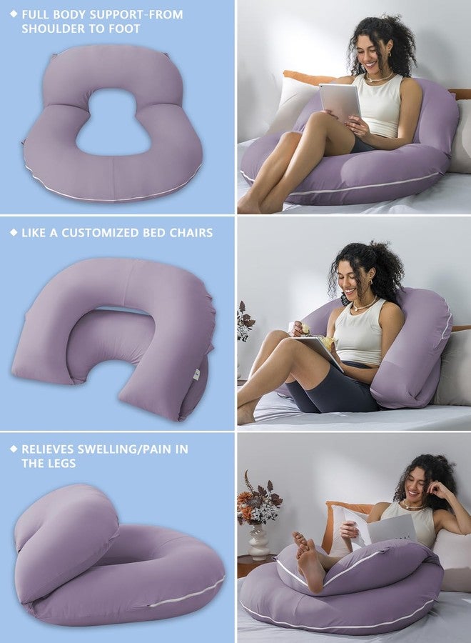 INSEN Reading Pillow, Back Pillow for Sitting in Bed for Reading, Nurse & Relax, Reading Pillow for Adults, Moms & Kids, Sit Up Pillow for Bed (Soft Jersey-Purple, Basic) - Image 2