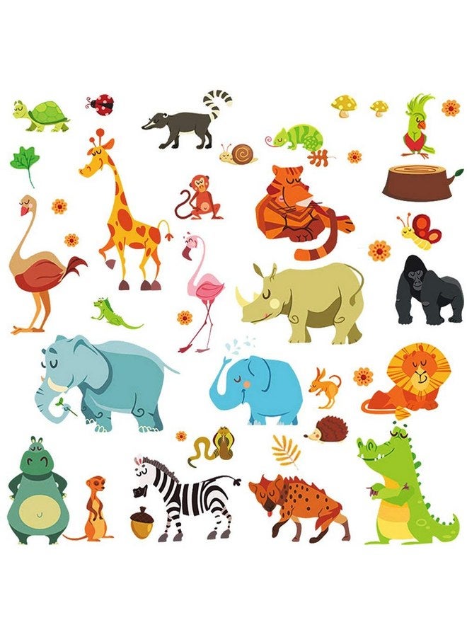 ديكوش مجموعة ملصقات حائط حيوانات الغابة من DEKOSH مكونة من ملصقات ملونة لغرفة لعب الأطفال - ملصقات حائط للأطفال للجنسين قابلة للتقشير واللصق بطابع السفاري - Image 1