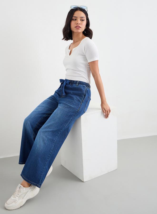 Styli Flowy Wide Leg Pants with Pockets - Image 5