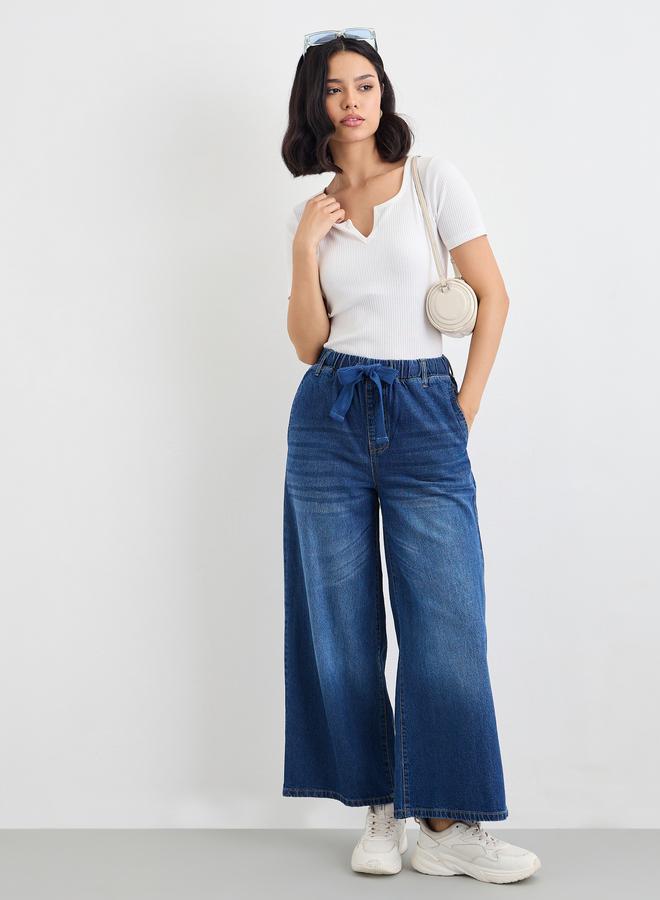 Styli Flowy Wide Leg Pants with Pockets - Image 1