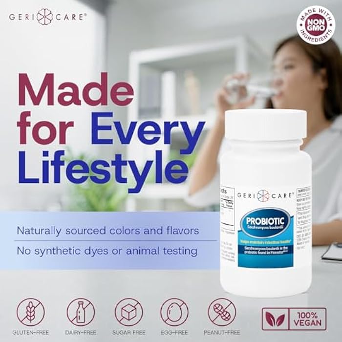 GeriCare S. Boulardii Probiotic Saccharomyces Boulardii - Probiotics for Digestive Health for Women & Men - 500mg - Compare to The Active Ingredient in Florastor Probiotic Gut Formula (50 Capsules) (12 Pack) - Image 4