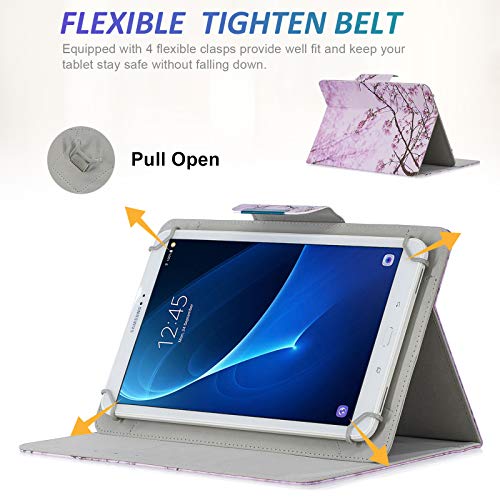Dteck Universal Case for Most 7.9" to 8.4" Tablets - Lightweight Foldable Case with Card Holder for Fire HD 8/ Samsung Galaxy Tab 8.0" 8.4"/ Tab M8 8"/ Onn 8 Inch/Android Tablet 8 Inch (Pink Floral) - Image 4