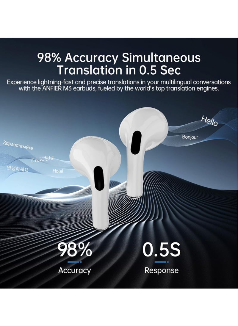 AI Language Translator Earbuds,Translation Earbuds Real time，150 Languages Bluetooth Translator Device, Translation Device for Travel Business Learning