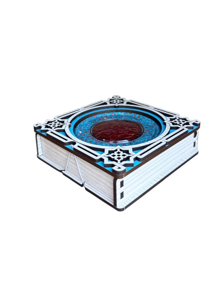 ZARCHIN Z11/Wooden Storage Box with Tin Container , 9x9x3cm , 1gm Super Negin Saffron  - Image 1