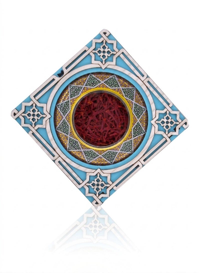 ZARCHIN Wooden Saffron Box with 1gm Super Negin Saffron - Image 1