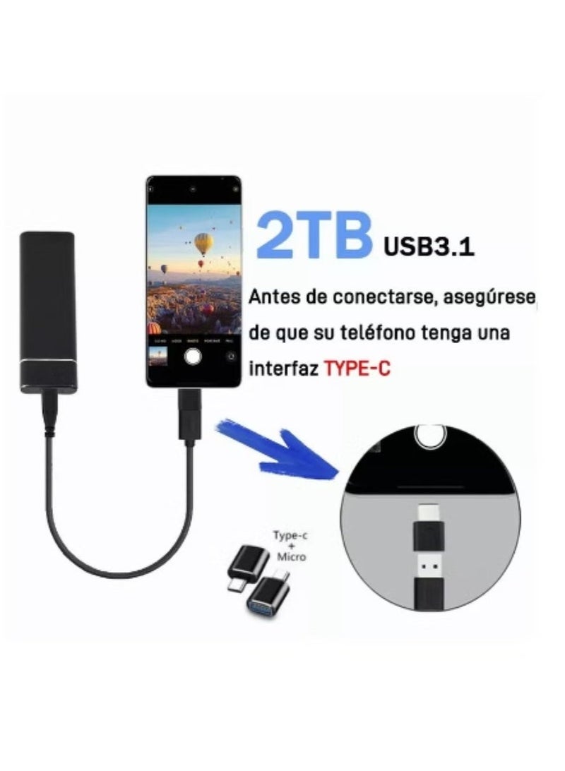 Portable External Hard Drive 2TB, Mini SSD Hard Drives, Solid State External Drives, Computer Backup Drive, USB 3.1 to Type-C Support Data Storage Transfer for Windows XP PC Laptop and Mac  - Image 3