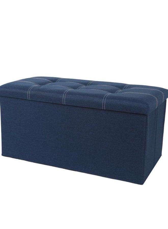 HOOKOR Ottoman Storage Stool,Foldable Storage Ottoman Box,Padded Seat for Dorm Living Room,Versatile Space-Saving Storage Toy Box,for Bedroom,Hallway - Image 1