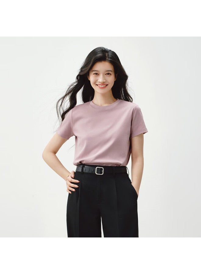 50s Water Soft Cotton 25 Styles Women's Pure Cotton Ladies T-shirt Liquid Ammonia Bottoming Shirt Top White T Pink Xs - Image 5