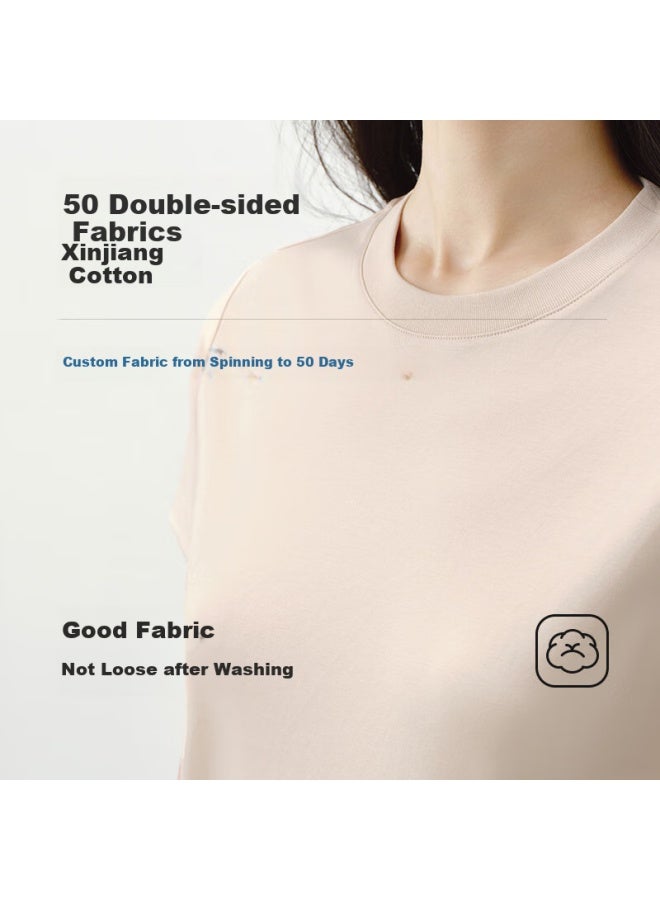 50s Water Soft Cotton 25 Styles Women's Pure Cotton Ladies T-shirt Liquid Ammonia Bottoming Shirt Top White T Pink Xs - Image 1