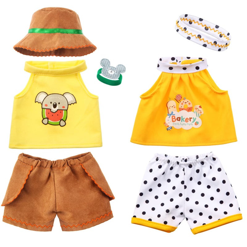 ZJoey Set of 2 Cute Shirt Or Skirt Teddy Bear Clothes Outfit Fits Most 14" - 18" Bear Plush Stuffed Animal Outfit Build a Bear Doll Clothes and Make Your Own Stuffed Animals( Sleeveless A, Fit 14"-18") - Image 1