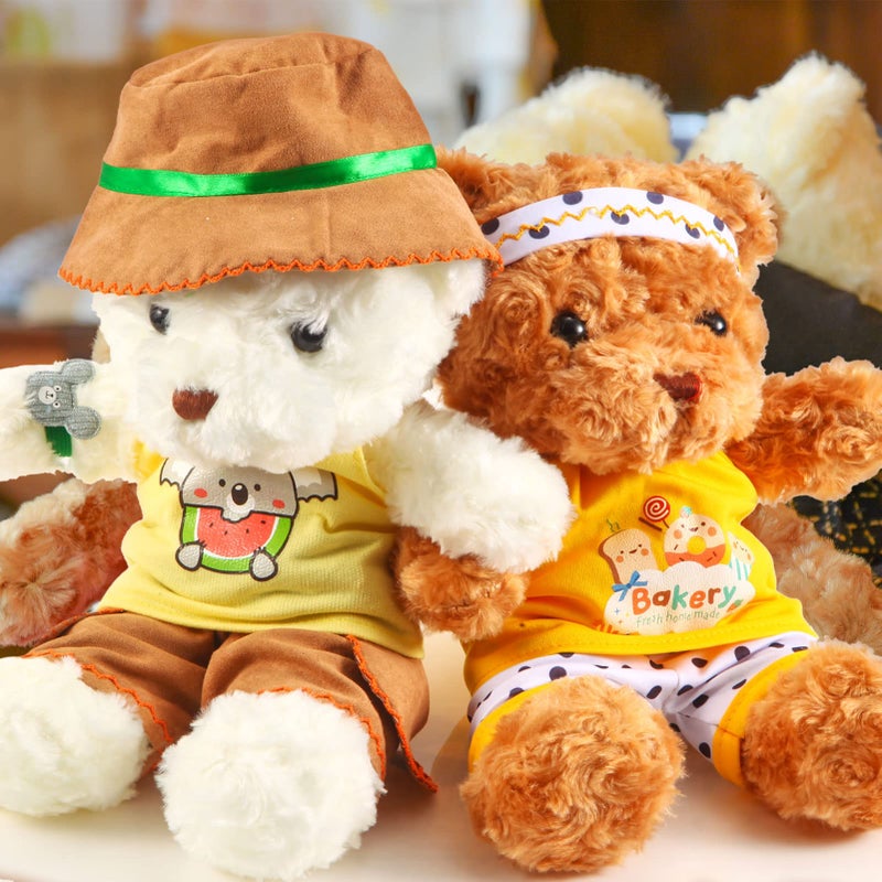 ZJoey Set of 2 Cute Shirt Or Skirt Teddy Bear Clothes Outfit Fits Most 14" - 18" Bear Plush Stuffed Animal Outfit Build a Bear Doll Clothes and Make Your Own Stuffed Animals( Sleeveless A, Fit 14"-18") - Image 4