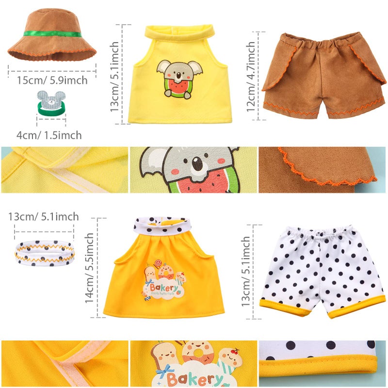 ZJoey Set of 2 Cute Shirt Or Skirt Teddy Bear Clothes Outfit Fits Most 14" - 18" Bear Plush Stuffed Animal Outfit Build a Bear Doll Clothes and Make Your Own Stuffed Animals( Sleeveless A, Fit 14"-18") - Image 2