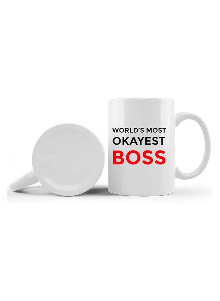 PRINTSHOP4ME Best Boss Coffee Mug White 11Oz Ceramic Mug And Present Idea For Male/Female/Bosses/Coworkers - Image 2