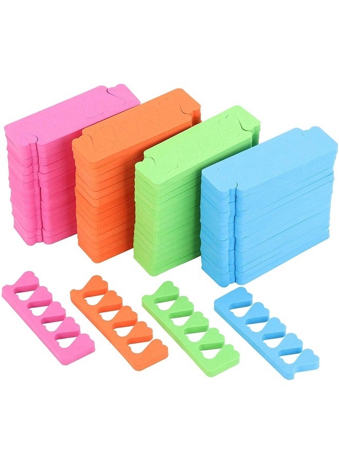 Tecbeauty 120pcs Toe Separators for Pedicure - Sponge Toe Separator for Nail Polish Party Nail Art Painting Toenails, 4 Funny Colors - Comfy and Soft - Image 1