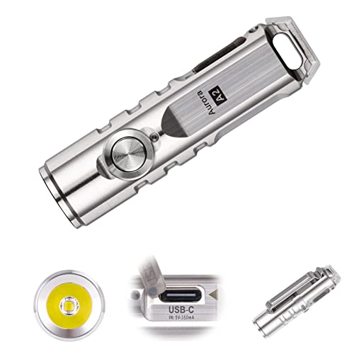 RovyVon Aurora A2 G4 Bright Keychain Flashlight USB C Rechargeable EDC Flashlight 650 lumens Small Magnetic Clip Flashlight, Lockout Feature Momentary On for Daily Carry Use - Image 1
