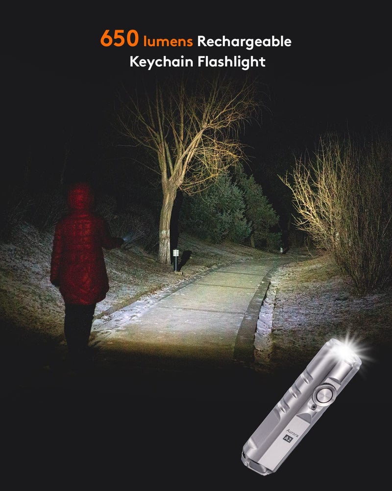 RovyVon Aurora A2 G4 Bright Keychain Flashlight USB C Rechargeable EDC Flashlight 650 lumens Small Magnetic Clip Flashlight, Lockout Feature Momentary On for Daily Carry Use - Image 3