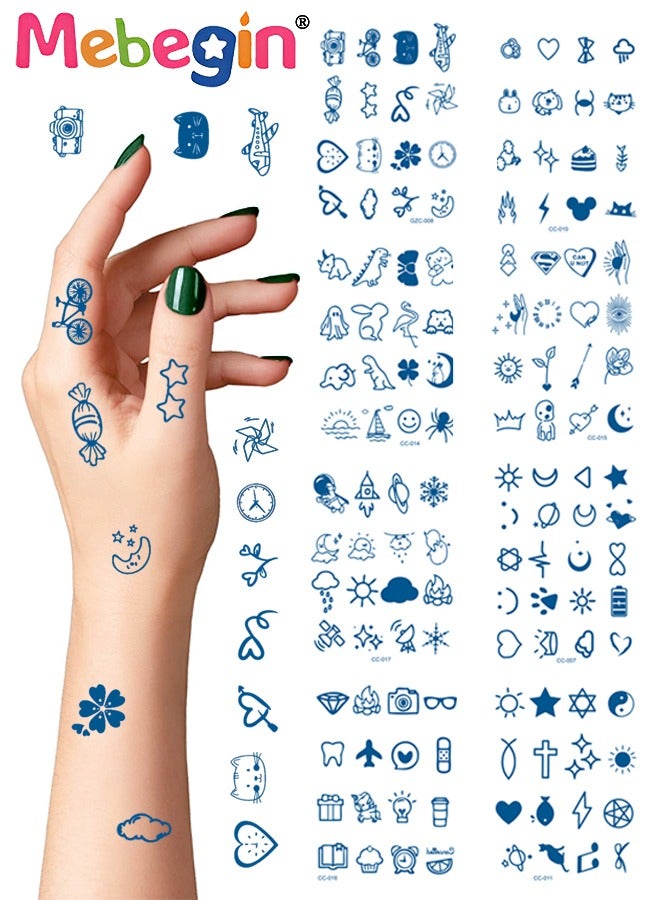 MEBEGIN 8 Sheets Temporary Tattoos Stickers for Kids, Waterproof Long-lasting Tattoos, High-quality Face and Body Stickers with Attractive Design, Easy to Use and Remove, Versatile Party Decoration - Image 1