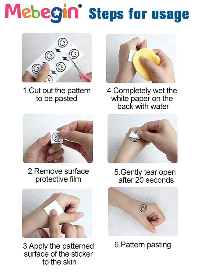 MEBEGIN 8 Sheets Temporary Tattoos Stickers for Kids, Waterproof Long-lasting Tattoos, High-quality Face and Body Stickers with Attractive Design, Easy to Use and Remove, Versatile Party Decoration - Image 3