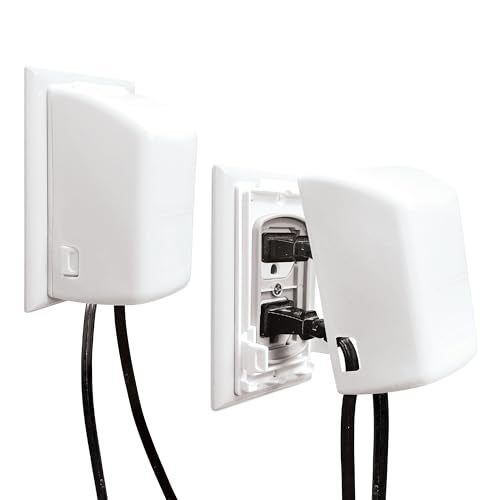 dreambaby Dreambaby Dual Fit Outlet Cover Box Baby Safety Outlet Cover for Standard Decora Plugs Child Proof Electrical Outlet Plugs Essential Plug Cover for Baby Proofing 2 Pack