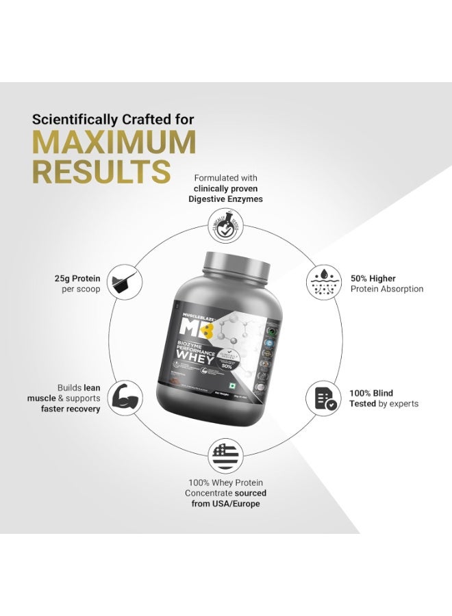 MuscleBlaze Biozyme Performance Whey Protein Powder, Rich Chocolate (2kg / 4.4lbs) | 25g Protein Per Scoop | Clinically Tested 50% Higher Protein Absorption - Image 3