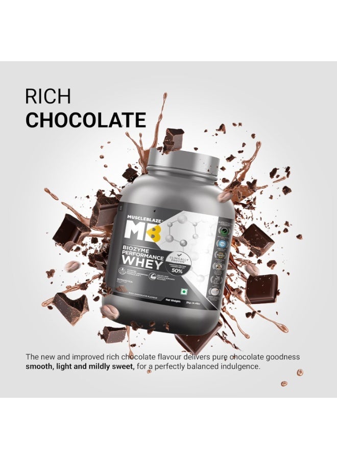 MuscleBlaze Biozyme Performance Whey Protein Powder, Rich Chocolate (2kg / 4.4lbs) | 25g Protein Per Scoop | Clinically Tested 50% Higher Protein Absorption - Image 4