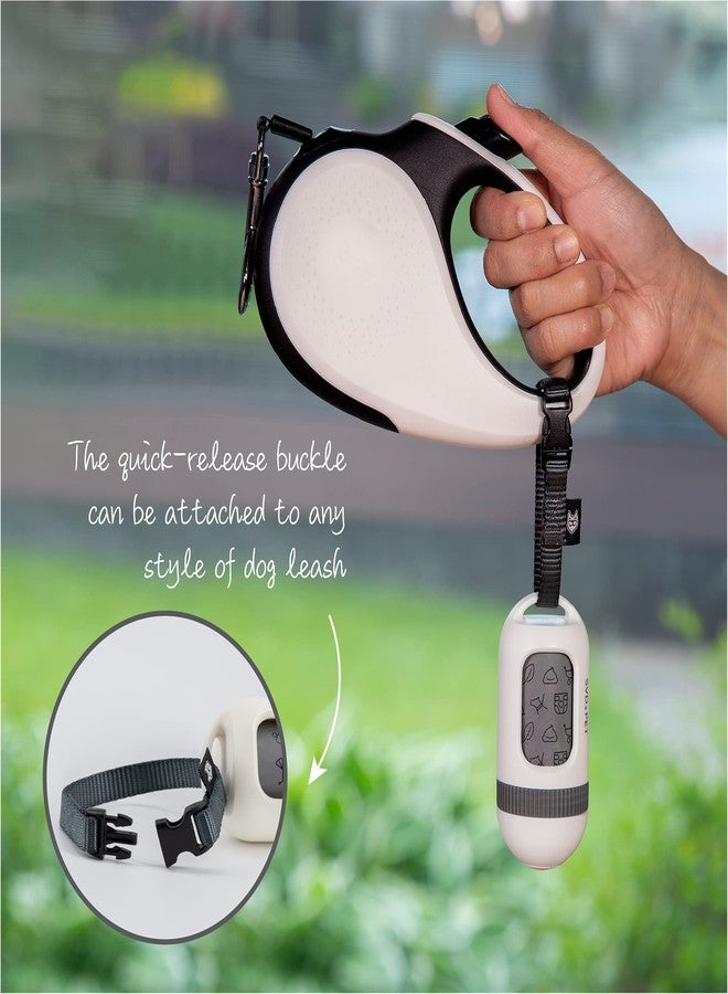 SVD.PET Dog Poop Bag Dispenser, Retractable Waste Bag Fits Any Dog Leash, Drop-Proof Poop Bag Holder, Doggy Walking Accessory (Pearl White) - Image 3