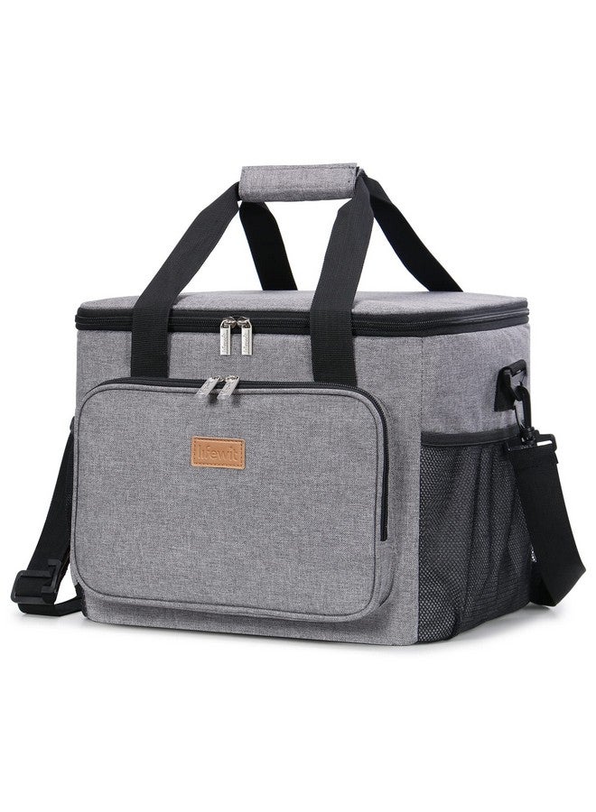 Lifewit Large Lunch Bag Insulated Lunch Box Soft Cooler Cooling Tote for Adult Men Women, Gray 40-Can (24L) - Image 1