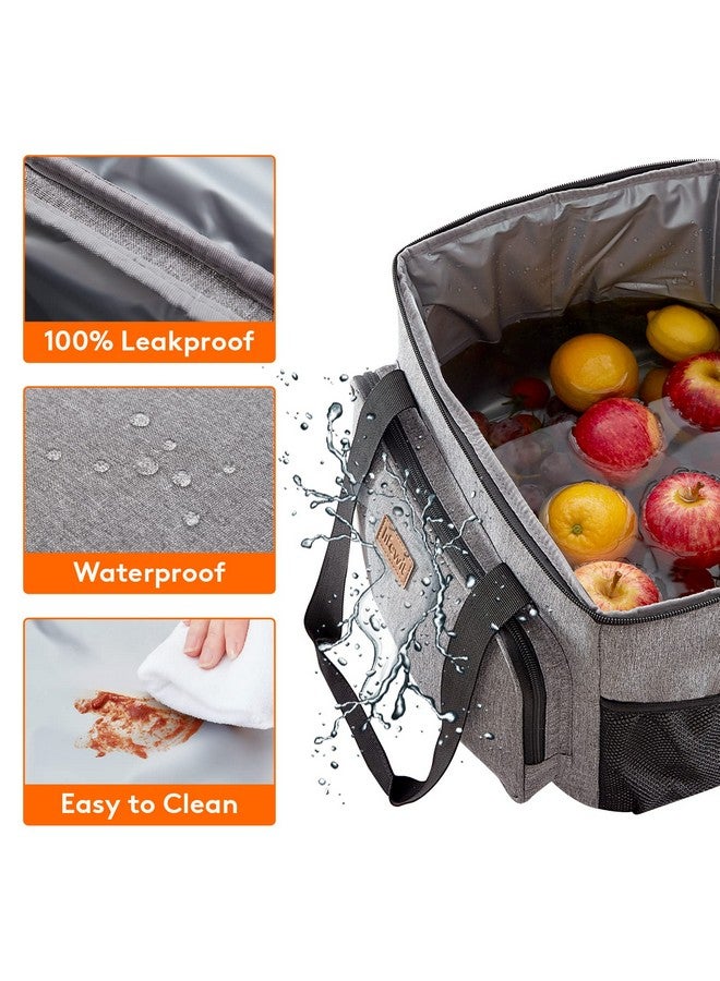 Lifewit Large Lunch Bag Insulated Lunch Box Soft Cooler Cooling Tote for Adult Men Women, Gray 40-Can (24L) - Image 4