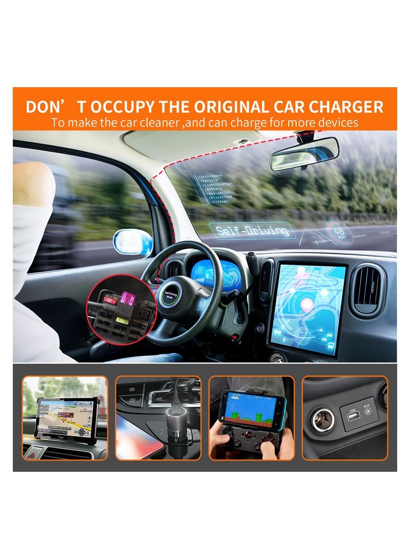 DUNISO Hardwire Kit for Dashcam 11ft MICRO USB Converts 12V-24V to 5V/2.5A, 24 Hours Parking Mode Car Dash Camera Charger Cable kit with Low Voltage Protection, 8 Fuse Holders Tap Cable - Image 3