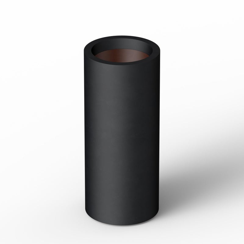 Kante 23.6 Inch Tall Cylindrical Planter, Large Round Plant Pots with Drainage Hole, Made with Concrete, Suitable for Indoor Outdoor Plants, Home Decor, Black Finish with Painted Interior - Image 1