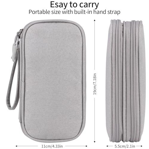 JIAKAI Travel Cable Organizer - Electronics Accessories Bag(Double Layer - Grey) - Image 2