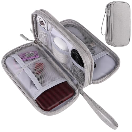 JIAKAI Travel Cable Organizer - Electronics Accessories Bag(Double Layer - Grey) - Image 1