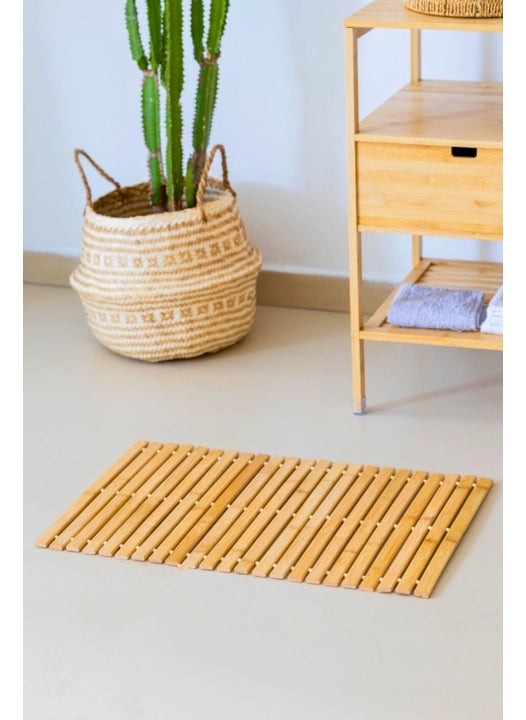 Non-Slip Based Long-Lasting Bamboo Bath Mat Carpet - 40 x 61 cm
