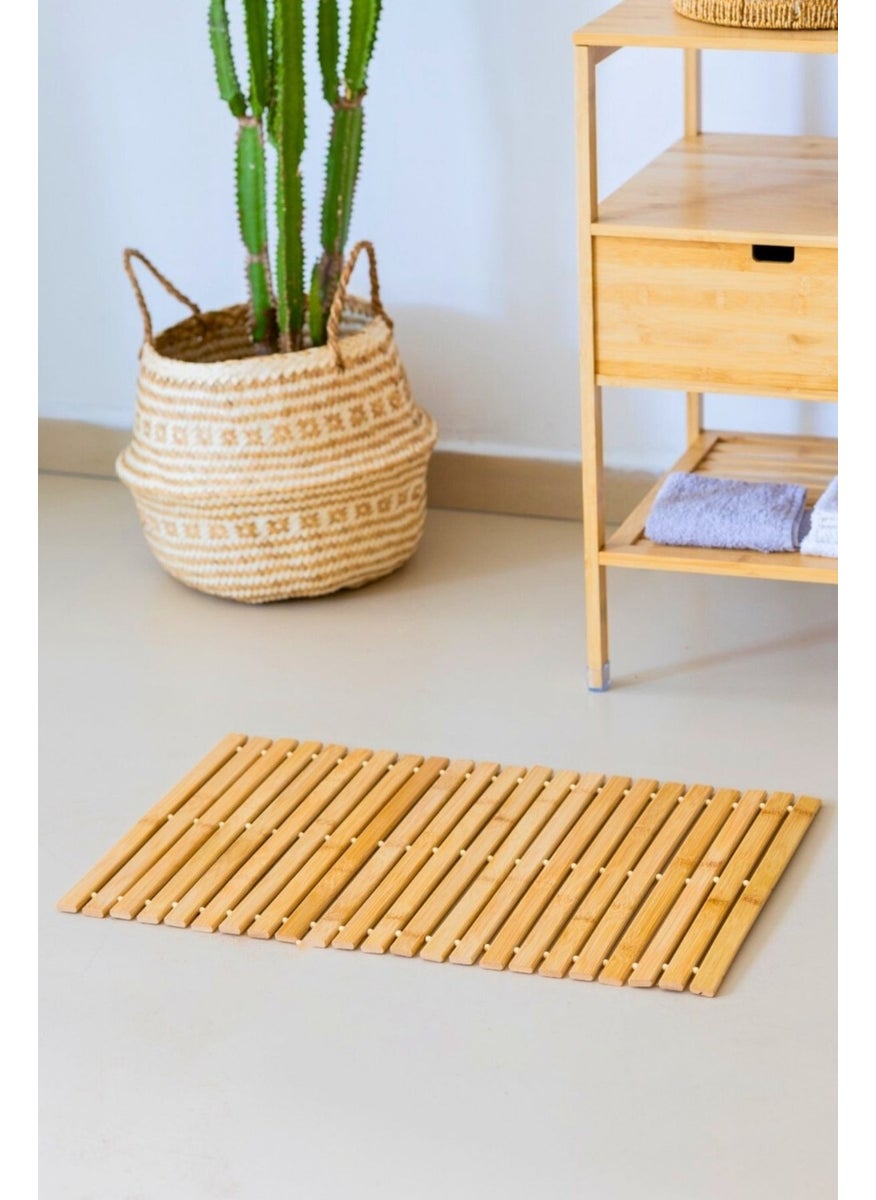 Meturas - Non-Slip Based Long-Lasting Bamboo Bath Mat Carpet - 40 x 61 cm - Image 1