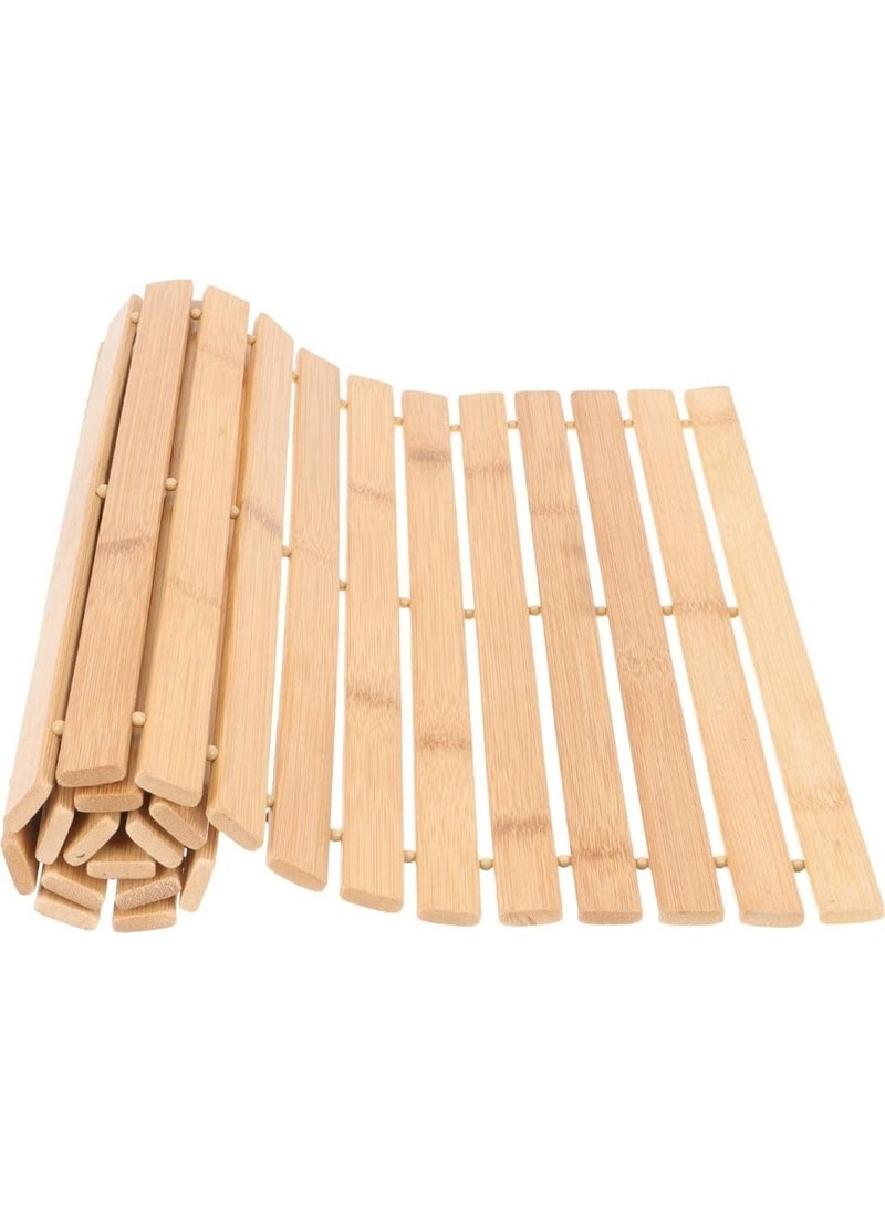 Meturas - Non-Slip Based Long-Lasting Bamboo Bath Mat Carpet - 40 x 61 cm - Image 1