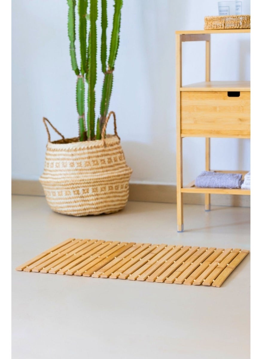 Meturas - Non-Slip Based Long-Lasting Bamboo Bath Mat Carpet - 40 x 61 cm - Image 1