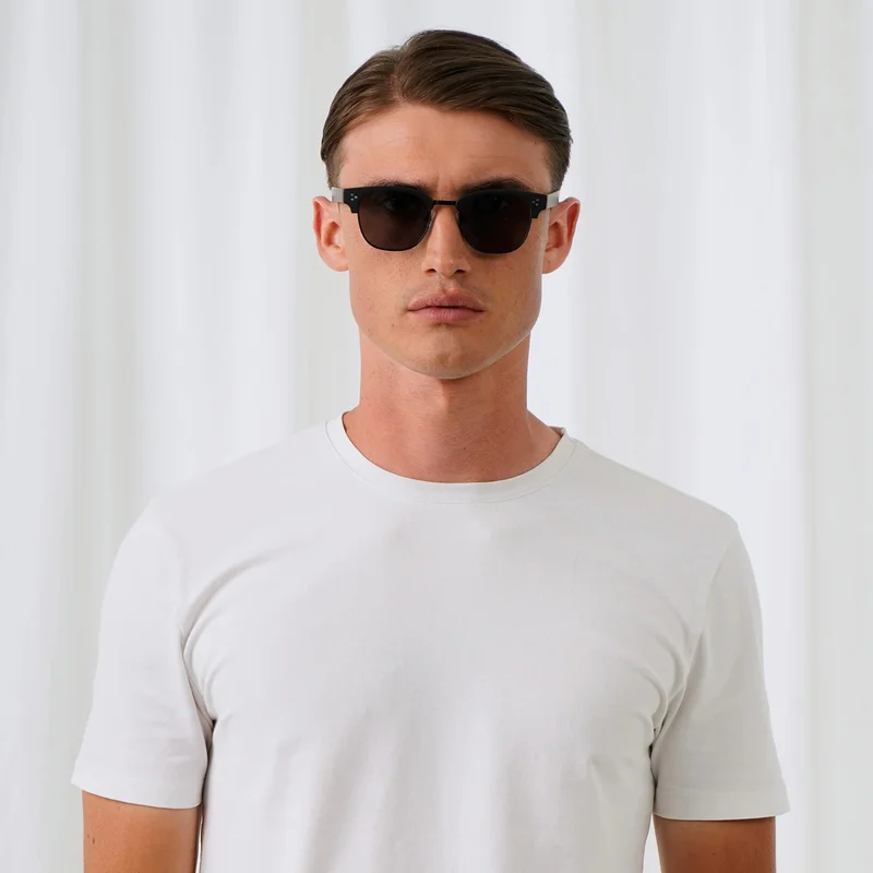 Explicit Poets Explicit Poets Unisex Donny Matt Black-Gray Stylish Sunglasses, 19EP1M