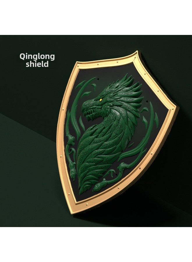 Toy Sword Simulation Vermilion Sword Shield Children's Toy Sword Soft Rubber Material PU Sword Set Sword Toy-Color:Dragon Shield  - Image 1