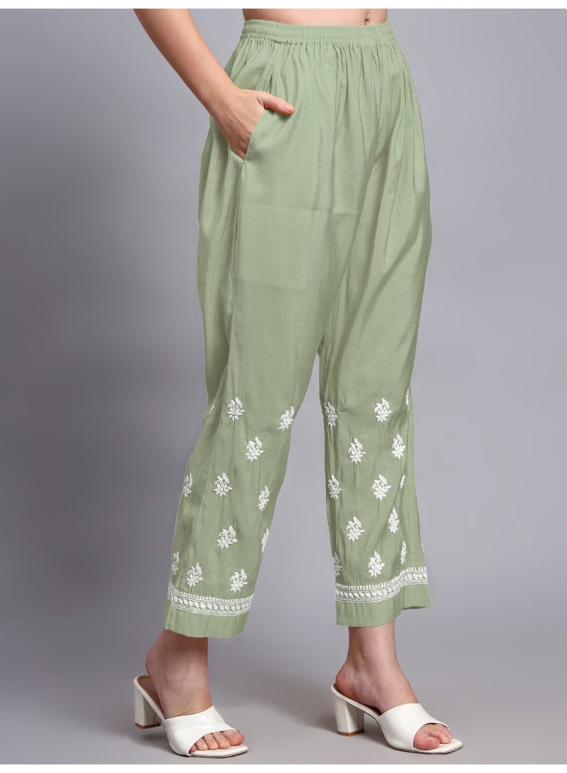 Alaya Hand Embroidered Chikankari Chanderi Kurta Set-AL4089KS - Image 5